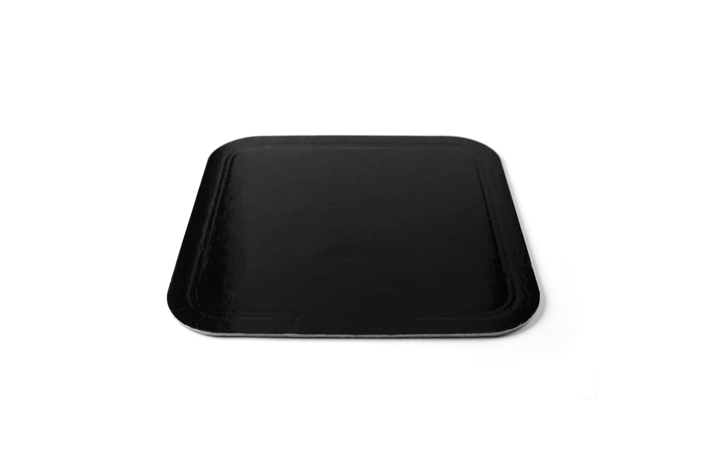 Cake board, smooth - Cuki - black and gold, 30 cm