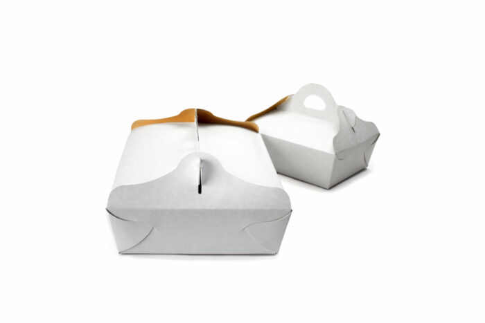 Damask white pastry box